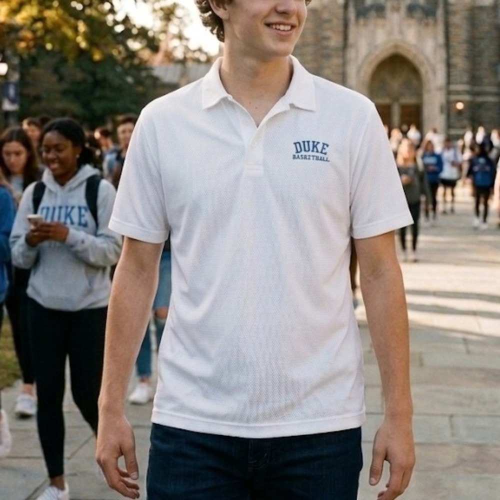 M Men Nike Sphere Dry ACC Duke Basketball Shirt White Short Sleeve Golf